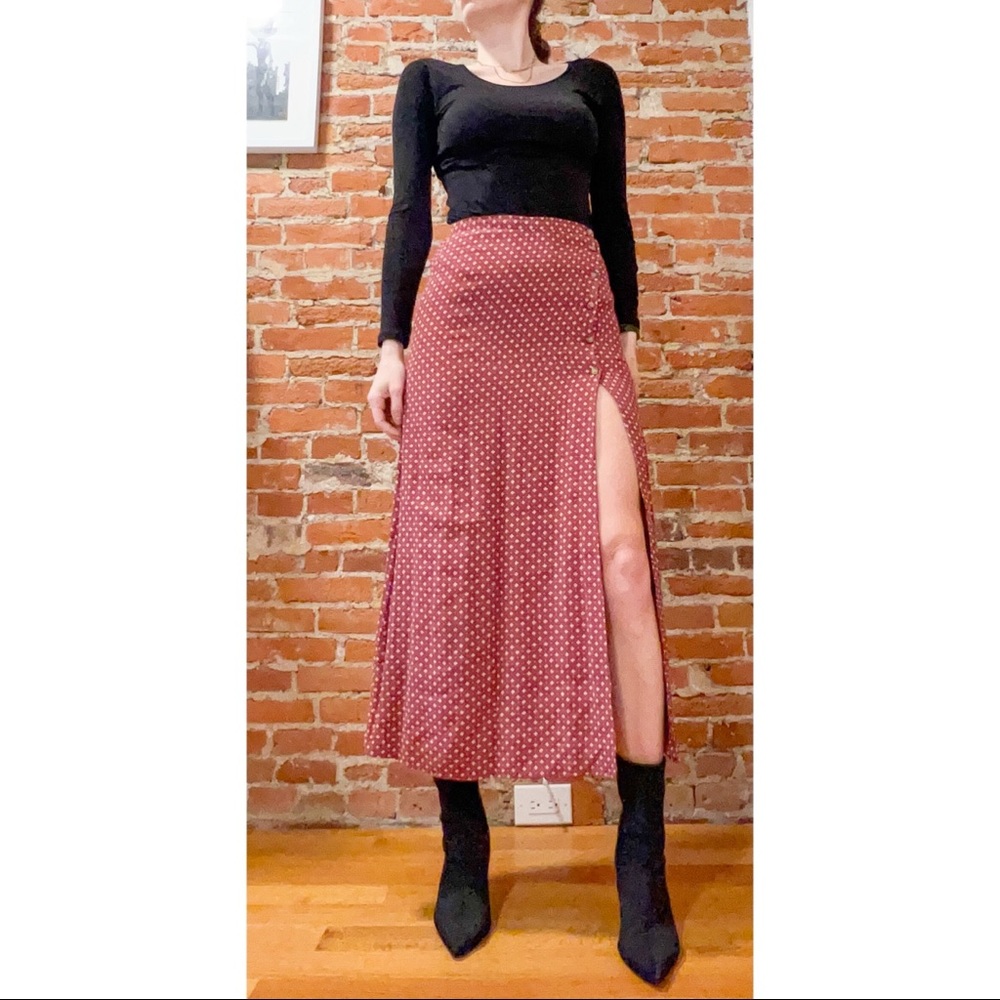Urban Outfitters Menswear Printed Midi Skirt with Buttons